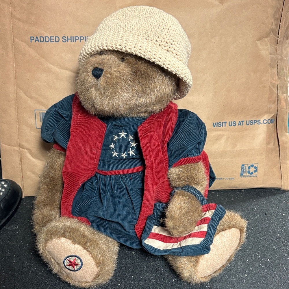 Boyd’s Bear Liza Glory Teddy Bear with Red and Blue Outfit